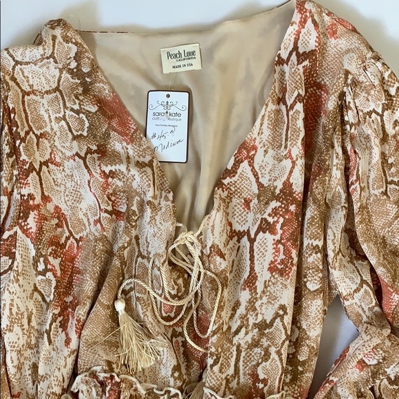 Peach Love California Snake Print Blouse, NWOT - Picture 6 of 6